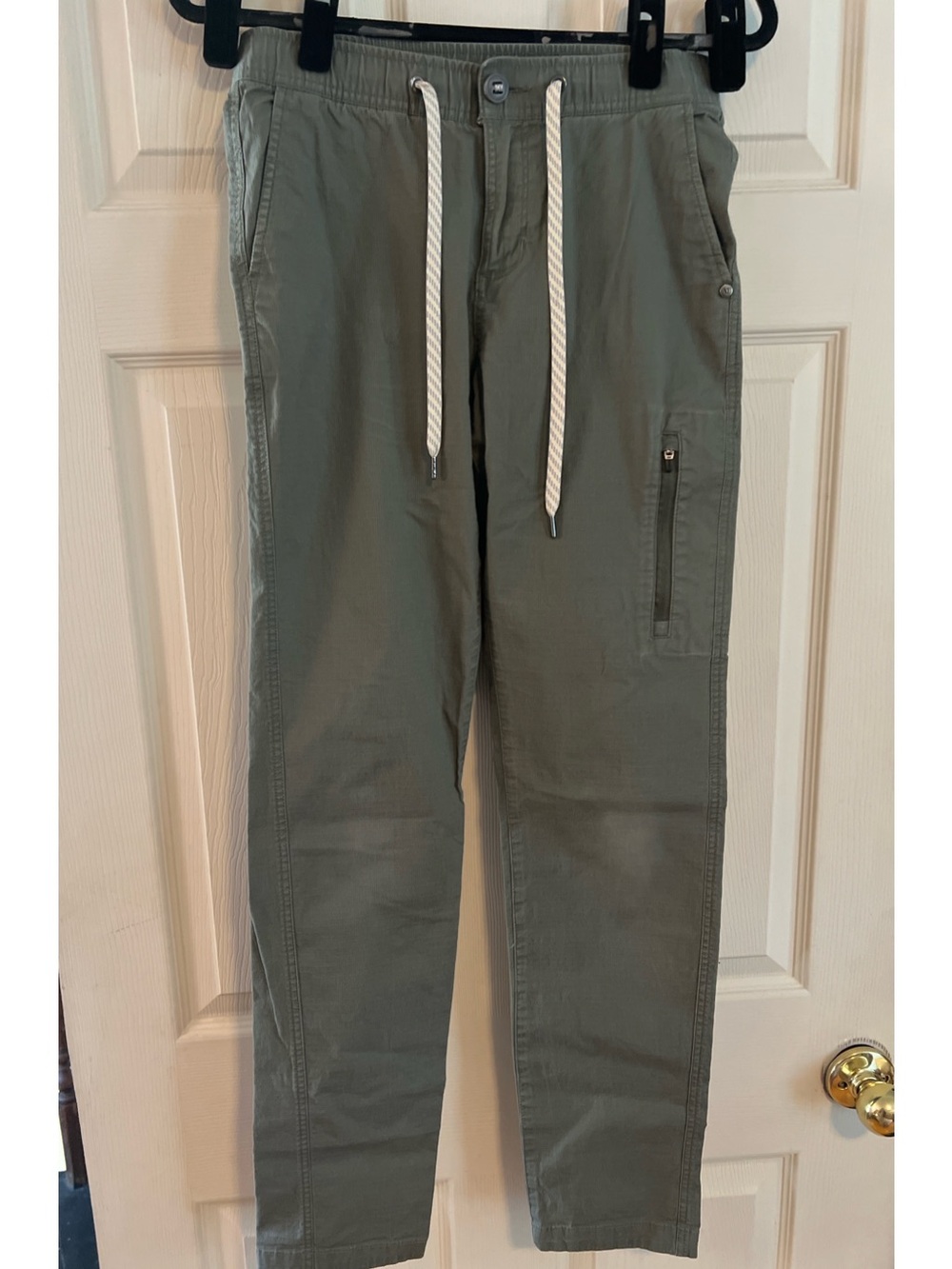 #269 Vuori Women’s Olive Green Ripstop Utility Travel Pants Drawstring XS EUC